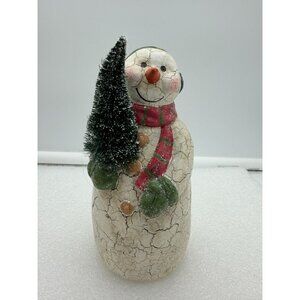 Vintage Lord & Taylor Crackle Finish Snowman Figurine
